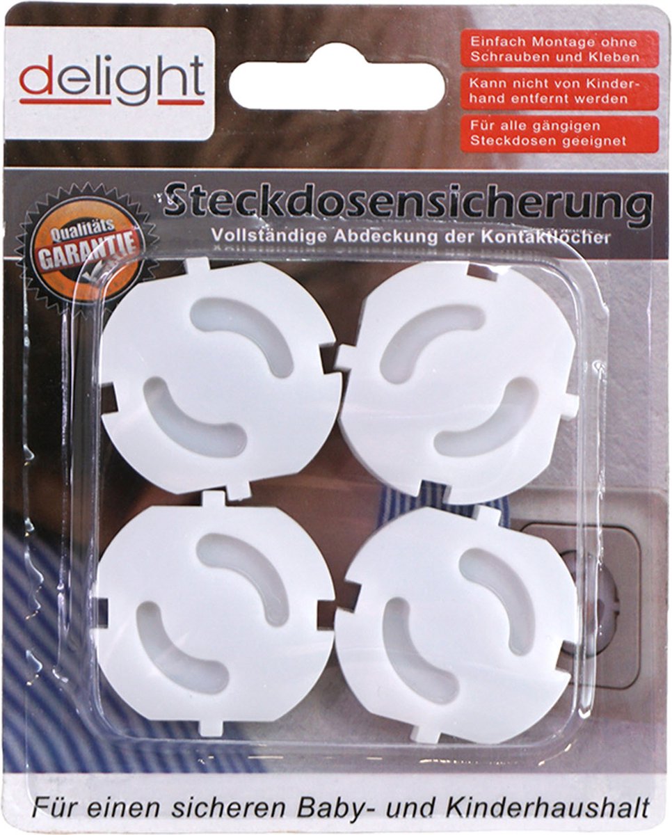 Stopcontactbeveiliging - 4x - wit - stopcontactbeschermers kinderbeveiliging