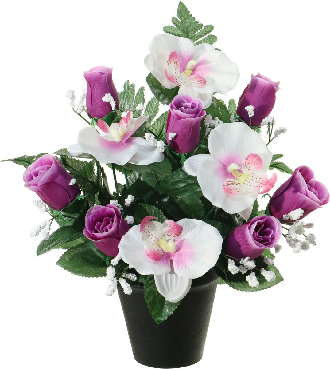 Louis Maes Fleurs artificielles en pot - blanc/violet - 28 cm - Décoration  florale -... | bol