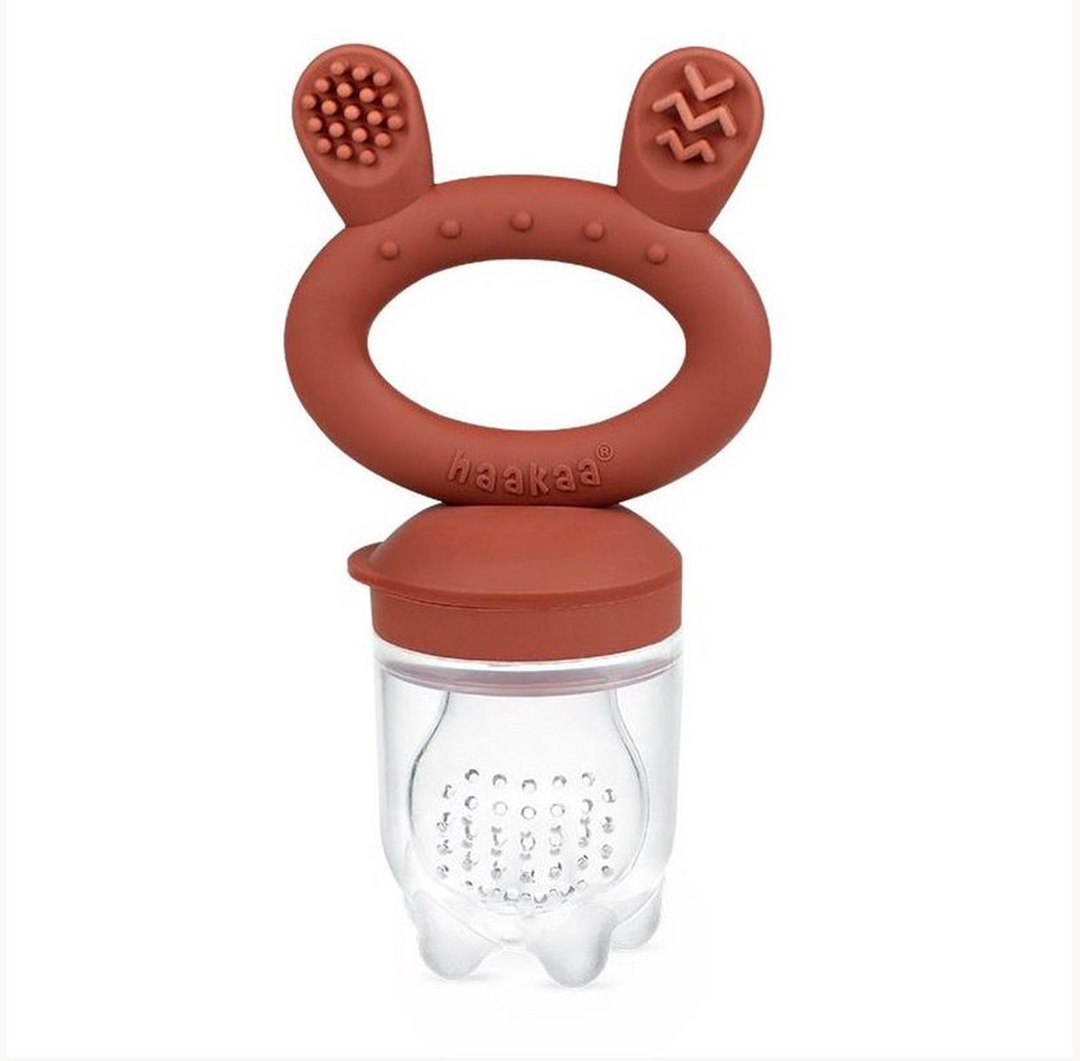Fruitspeen voor Baby's - Kleur: Koper - Bruin - Merk: Haakaa - Award Winning Fruitspeen - Fruit Speen voor Baby's - Eerste Hapjes - Baby Leren Eten - Fruit Eten Baby - Fruitspeentje - Groentespeentje - Hoge Kwaliteit - Baby - Unisex - BPA Vrij