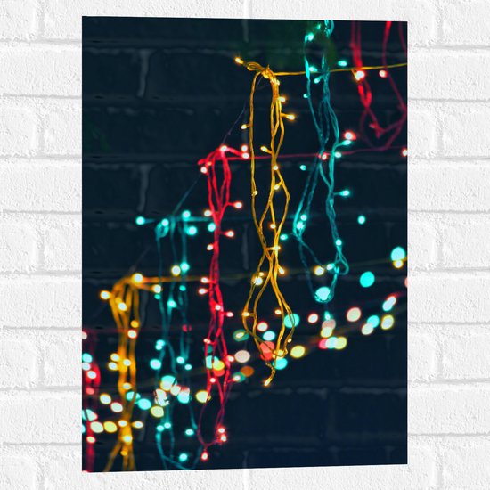 Muursticker - Rode, Gele en Blauwe Lichtstralen - 40x60 cm Foto op Muursticker