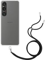 Cazy Soft TPU Telefoonhoesje met Koord - geschikt voor Sony Xperia 1 V - Sony Xperia 1 V Hoesje met Koord - Transparant