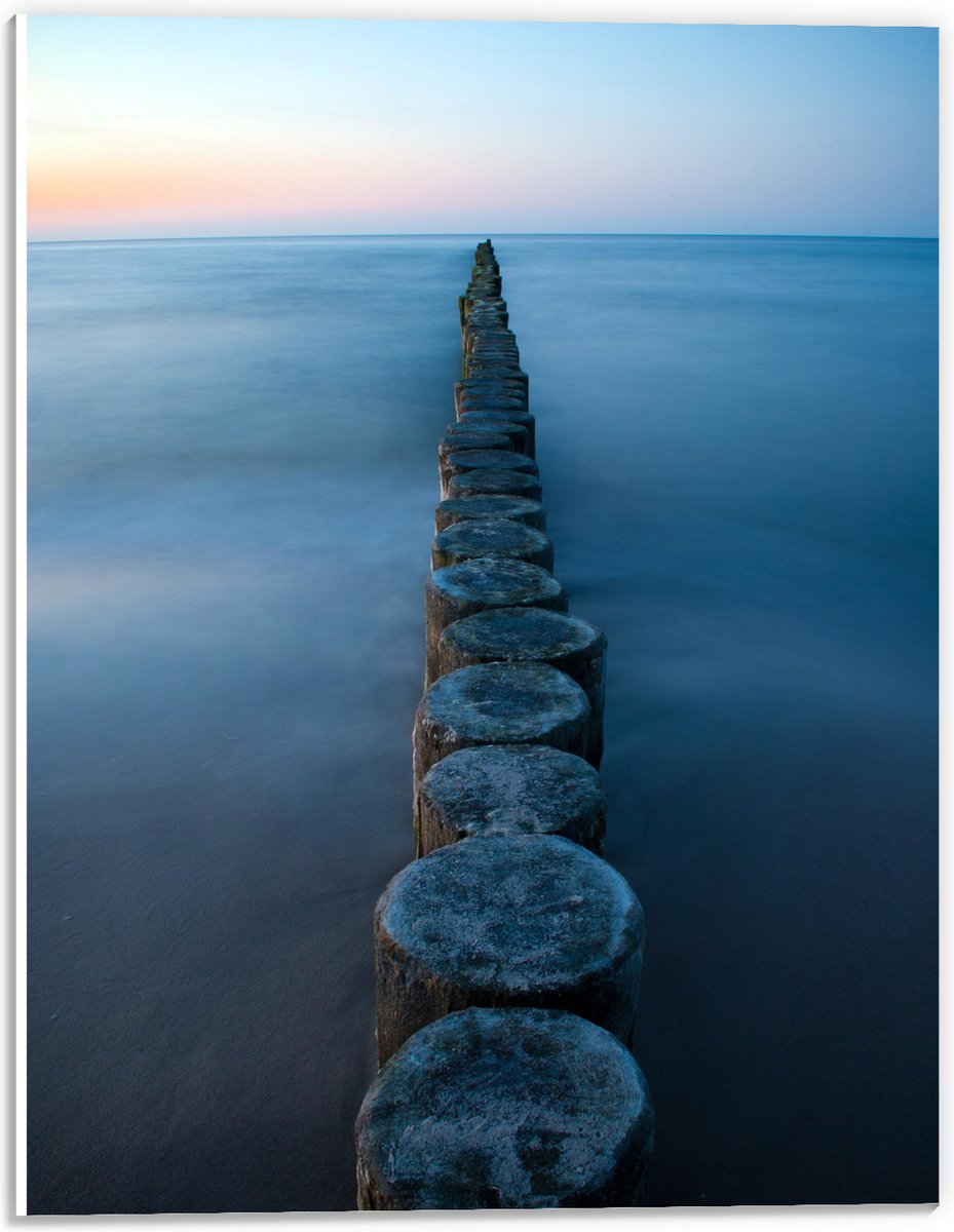 PVC Schuimplaat- Strand - Zand - Zee - Palen - Hout - 30x40 cm Foto op PVC Schuimplaat