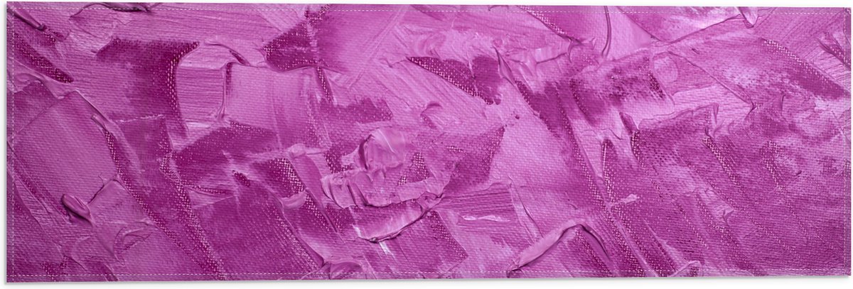 Vlag - Schilderij - Verf - Kunst - Paars - 60x20 cm Foto op Polyester Vlag