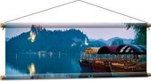 Textielposter - Boten in het Water - 90x30 cm Foto op Textiel
