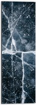 Dibond - Witte Sterren en Strepen op Zwarte Achtergrond - 20x60 cm Foto op Aluminium (Wanddecoratie van metaal)