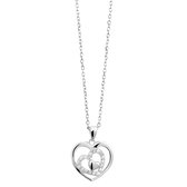 Collier Lucardi Ladies Silver avec pendentif coeur zircone - Collier - Argent 925 - Couleur argent - 48 cm