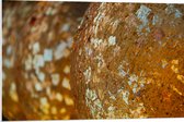 PVC Schuimplaat- Close-up van Bolvormige Gouden Ballen - 90x60 cm Foto op PVC Schuimplaat