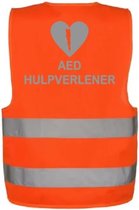 Veiligheidsvest - Veiligheidshesje - AED HULPVERLENER - one size - ORANJE