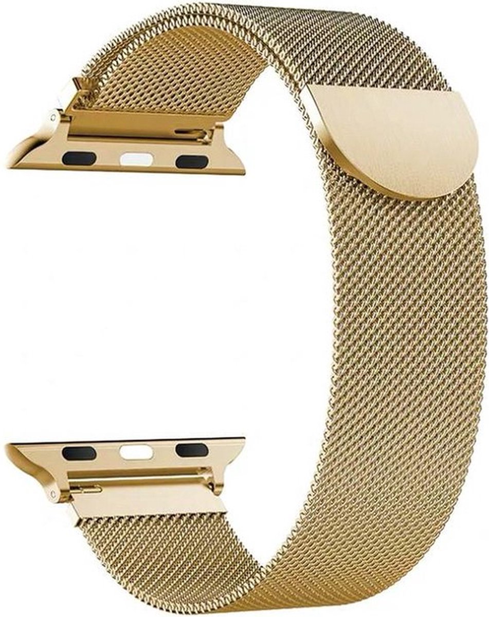 Milanese band goud geschikt voor Apple Watch 1/2/3/4/5/6/7/8/9/10/SE 42/44/45 MM - magnetisch