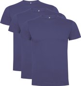 3 Pack Roly Dogo Premium Heren T-Shirt 100% katoen Ronde hals Denim Blauw, Maat M