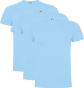 3 Pack Roly Dogo Premium Heren T-Shirt 100% katoen Ronde hals Licht Blauw, Maat M