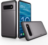 Samsung S10 plus pashouder hoesje - pasjes - Telehoesje - slide armor - Samsung - Android - Opberging - Creditcard - 2 in 1 - In 7 kleuren - Zwart - Donker blauw - Donker groen - Grijs - Goud - Rood - Zilver