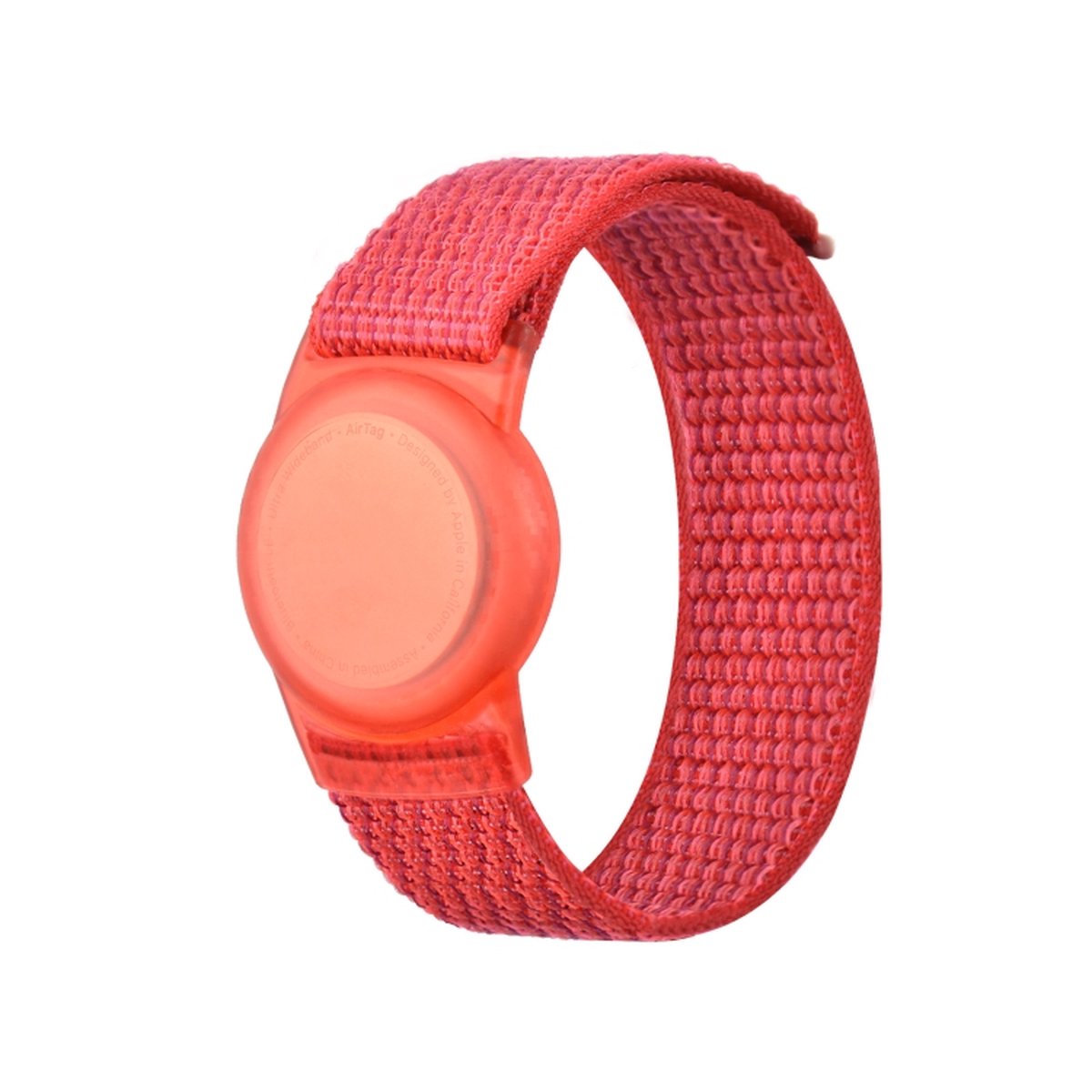 Airtag armband Polsband horloge - 17 CM - Airtag Sleutelhanger - Airtag Polsband Voor Kinderen - Airtag Armband - Airtag Apple - Klittenband - Airtag Houder - Airtag Hoesje - rood
