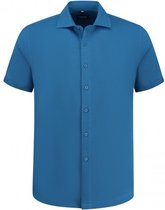 Gents - Korte mouw pique blauw - Maat S