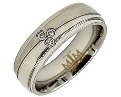 Tesoro Mio Michel – Verlovingsring / Trouwring Vrouw - Edelstaal – 19 mm / Maat 60 - Zilverkleurig