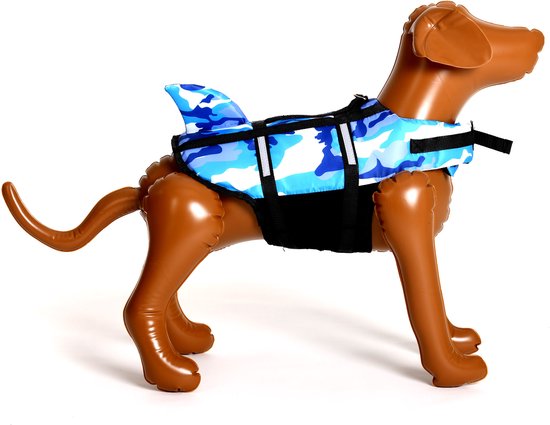 Zwemvest voor honden Camouflage Blauw - Maat S