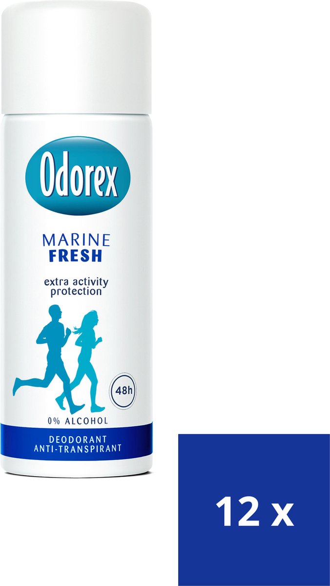Odorex Marine Fresh Reisverpakking Anti-Transpirant Deodorant spray - 12x  50ml -... | bol