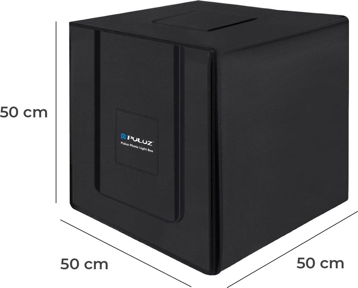 PULUZ Fotobox 50x50 cm Opvouwbaar Fotostudio, 200 LEDs Dimbare Lichtdoos met 12 Achtergronden voor Professionele Productfotografie van Sieraden en Kunst PULUZ Fotobox 50x50 cm Opvouwbaar Fotostudio, 200 LEDs Dimbare Lichtdoos met 12 Achtergronden voor Professionele Productfotografie van Sieraden en Kunst