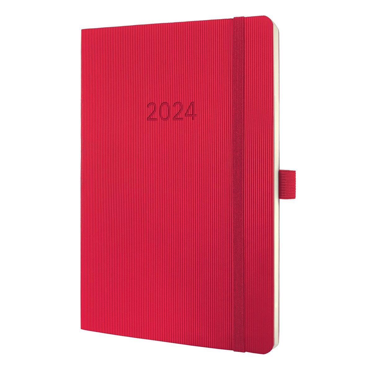 Sigel agenda 2024 - Conceptum - A5 - softcover - 2 pagina's / 1 week - rood - SI-C2434