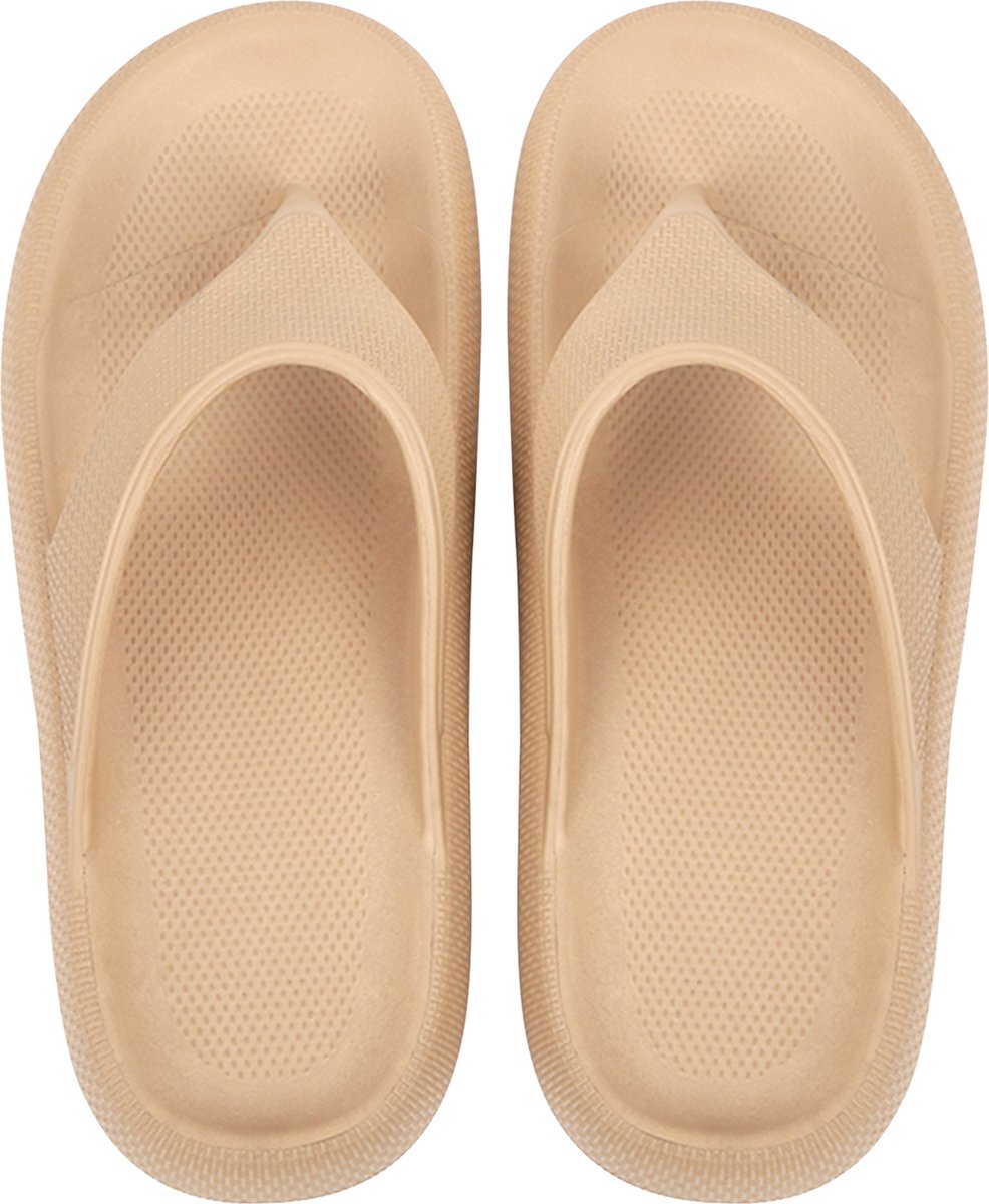 Geweo Heren Slippers - Badslippers Zwembad - Khaki - Maat 42/43