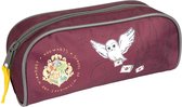 Etui - Harry Potter - Wijnrood & Grijs - Hedwig met Post -Hogwarts - 22 cm