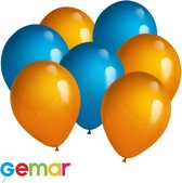 30 ballonnen Oranje en Blauw (Ook geschikt voor Helium)
