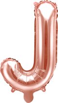 Partydeco - Folieballon Rose Gold Letter J (35 cm)