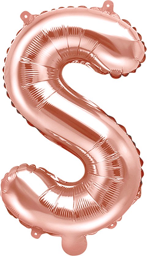 Partydeco - Folieballon Rose Gold Letter S (35 cm)