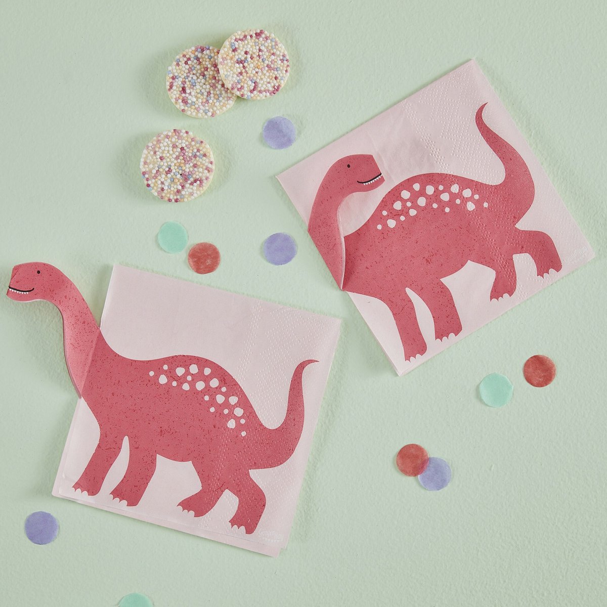 Ginger Ray - Servetten - Roze Pop Out Dino - 16 stuks