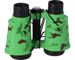 Kunststof kinder speelgoed verrekijker - Leger camouflage - groen - 15 cm - Buitenspeelgoed