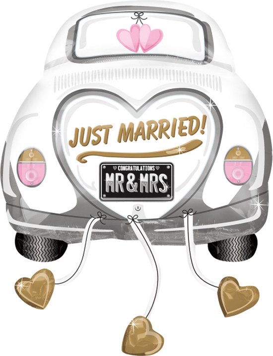 Amscan Balloon Super Shape Just Married Wedding Car Wit