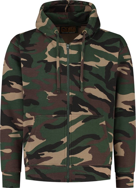 ROCK-IT Apparel I Camouflage Hoodie voor heren I Urban Streetstyle met capuchon en fleece aan de binnenkant I Topkwaliteit I [Maten S-5XL] I Camo Green/Brown XL
