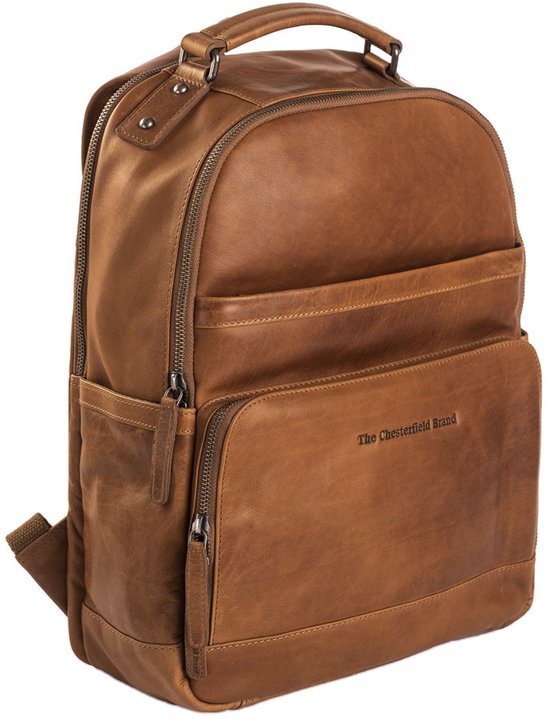 The Chesterfield Brand Rugzak met laptopvak Austin Backpack Cognac Bruine