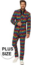 Opposuits Business suit - Heren - Wild zebra - regenboog - plus size 56