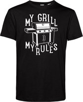 T-shirt My Grill My Rules | Vaderdag cadeau | Vaderdag cadeau met tekst | Bbq schort mannen | Zwart | maat 4XL
