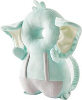 DW4Trading Protège-tête bébé éléphant vert menthe - Coussin de sécurité - Pack de repli - Respirant 3D - Bambin