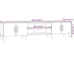 vidaXL - Tv-meubel - 180x31,5x40 - cm - bewerkt - hout - zwart