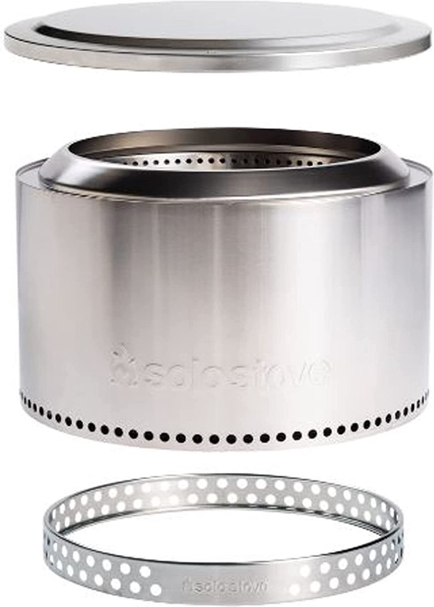 Solo Stove Yukon-Vuurkorf Essential Set 2.0 | Inclusief Yukon-Rookvrije Vuurplaats, Standaard, Deksel, Houtverbranding, Met uitneembare aslade, 304 Roestvrijstaal, 50,5 x 68,5 cm, 18,3kg