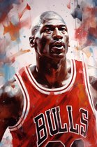 Affiche de Basketbal - Affiche Michael Jordan - Jordan - Affiche des Chicago Bulls - La plus grande de tous les temps - Affiche GOAT - Affiche abstraite - 51x71 - Convient pour l'encadrement