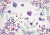 Fotobehang - Vlies Behang - Geverfde Paarse Bloemen - 312 x 219 cm