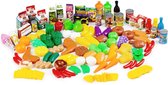 Ensemble de 120 speelgoed alimentaires avec légumes, fruits, bonbons et plus - Perfect pour les cuisines et les magasins de jouets - Convient à partir de 3 ans