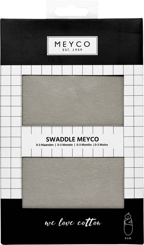 Meyco Baby Uni swaddlemeyco inbakerdoek - grey - 0-3 maanden - 1.0 TOG