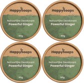 4x HappySoaps Natuurlijke Deodorant Powerful Ginger (1 jaar voorraad)