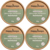 4x HappySoaps Natuurlijke Deodorant Rainforest (1 jaar voorraad) Squatch