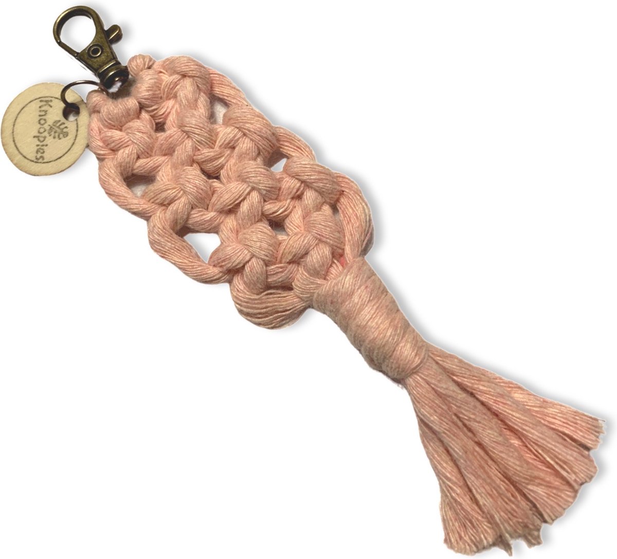 Sleutelhanger 'Boho' - Diverse kleuren - Roze - Katoenkoord - Handgemaakt in ons Macramé Atelier - Prijs per Stuk - Inclusief Verzendkosten