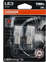 Osram LED P21/5W BAY15d 12V - Rood - Set