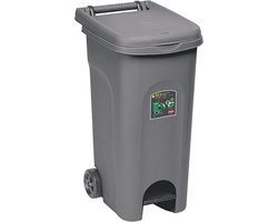 Container 'Urban' - 80 liter - Kliko - Pedaalemmer - Met wielen - Grijs