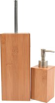 Brosse de toilette en bambou avec distributeur de savon