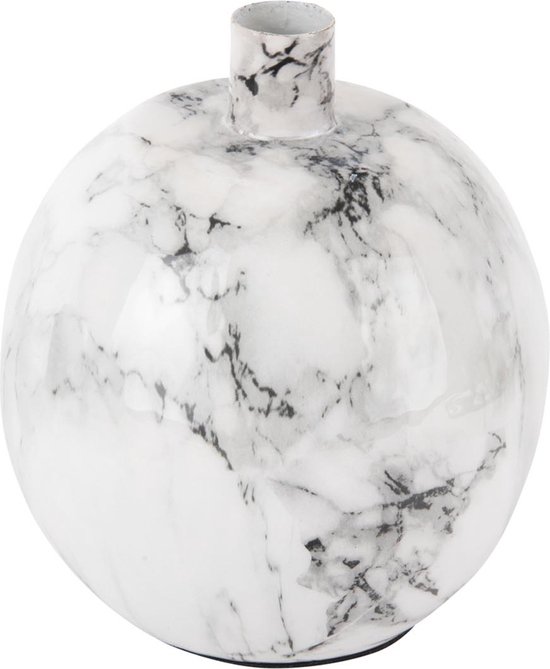 Present Time Kandelaar Marble Look - Wit - 13x15x13 cm