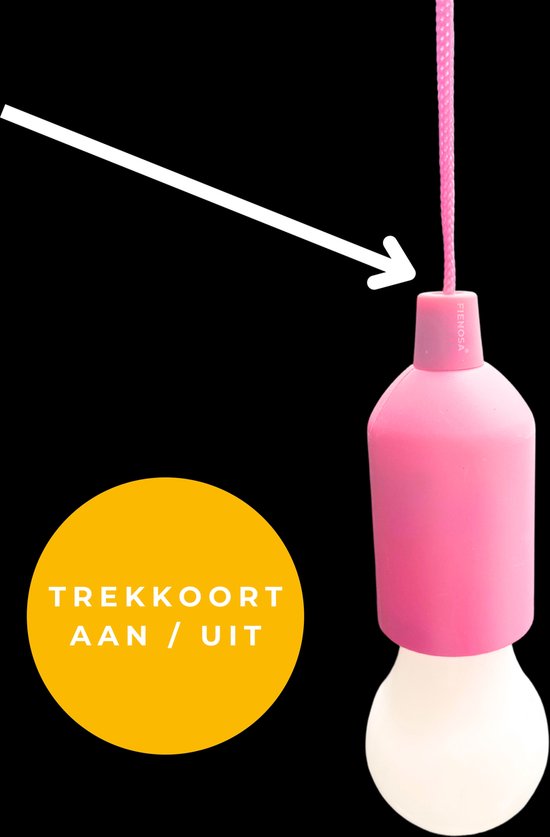 Treklamp Roze - Handige Hanglamp - Camping lamp - Kerstcadeau - LED - Roze - Fienosa Hanglamp Batterij - Nachtlamp Kinderen - Campinglampen - Tentlamp - Kampeerlamp - NIET INBEGREPEN aaa batterijen- Warm wit licht -Tuinverlichting - Feestverlichting — afbeelding 3